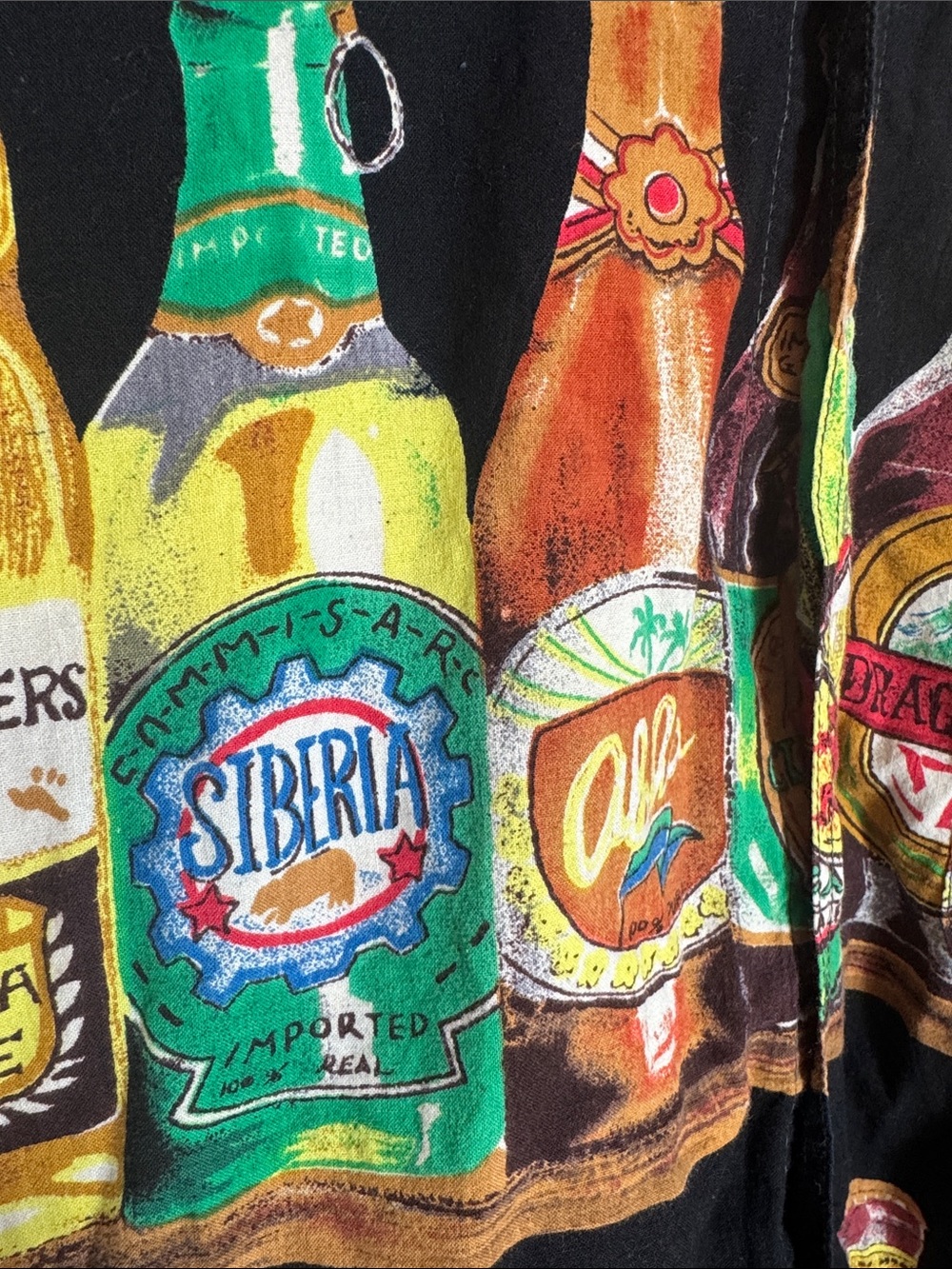 Vintage Texas Beer Hawaiian Shirt XL Sergio Valente, Siberia, Aloha, Dragon Ale,